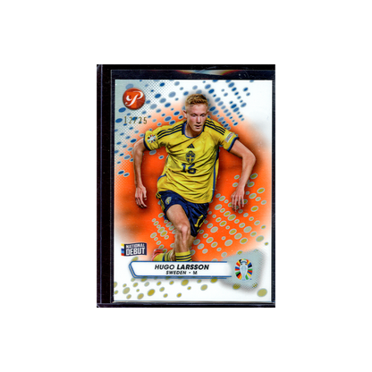 Hugo Larsson 2023 Topps Pristine Road to UEFA Euro 2024 Soccer National Debut Orange /25