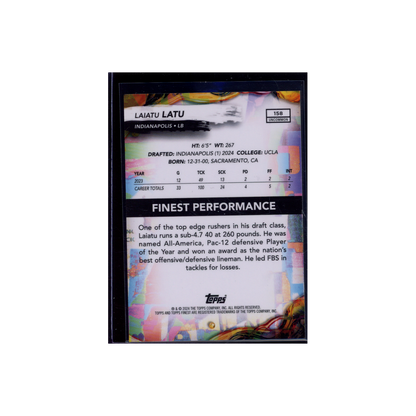 Laiatu Latu 2024 Topps Finest Football Rookie Gold /25