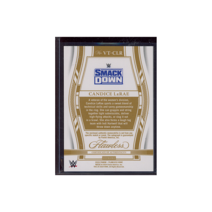 Candice LeRae 2024 Panini Flawless WWE Patch Auto Purple /8