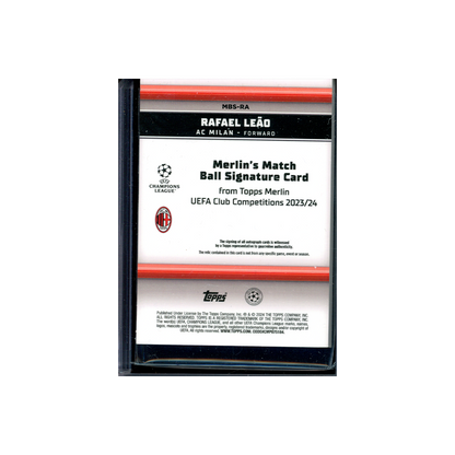 Rafael Leao 2023-24 Topps Merlin Chrome UCC Soccer Match Ball Signature /25