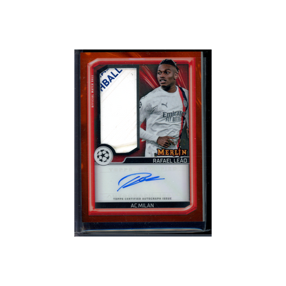 Rafael Leao 2023-24 Topps Merlin Chrome UCC Soccer Match Ball Signature /25