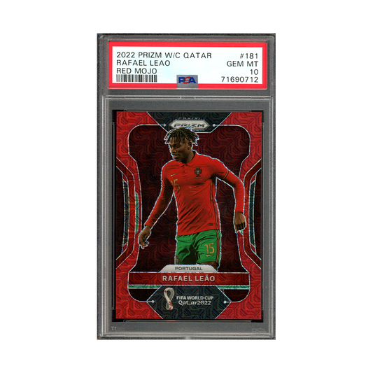 Rafael Leao 2022 Prizm World Cup Qatar Red Mojo /99 PSA 10