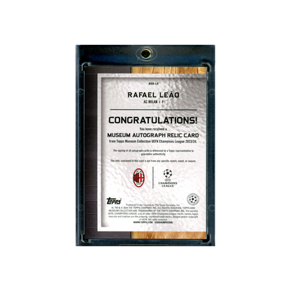 Rafael Leao 2024 Topps Museum Patch Auto /10