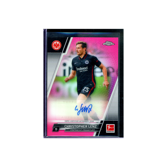 Christopher Lenz 2021-22 Topps Chrome Bundesliga Auto Pink Refractor /150