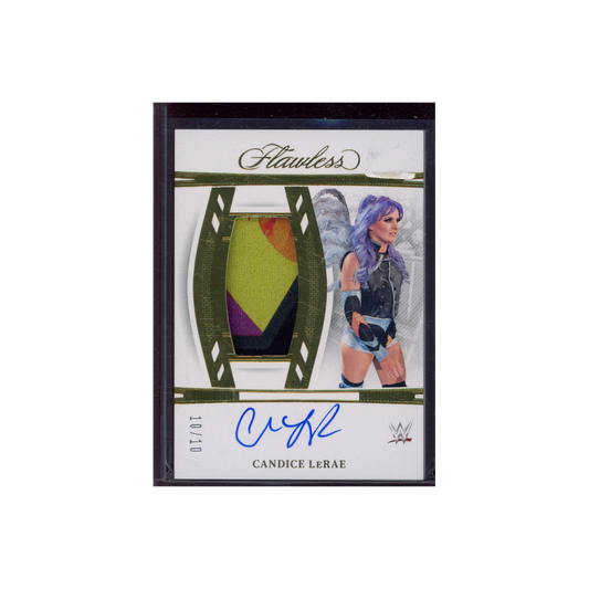 Candice LeRae 2024 Panini Flawless WWE Patch Auto Gold /10