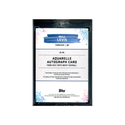 Will Levis 2024 Topps Composite Aquarelle Rookie Auto Blue /20