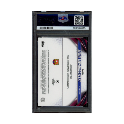 Robert Lewandowski 2023-24 Topps Chrome UCC Auto Gold Refractor /50 PSA 9