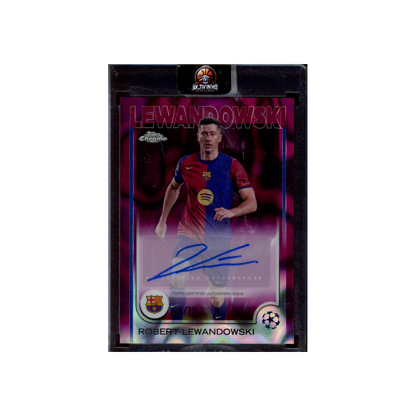 Robert Lewandowski 2025 Topps Chrome Auto Purple Magenta /75