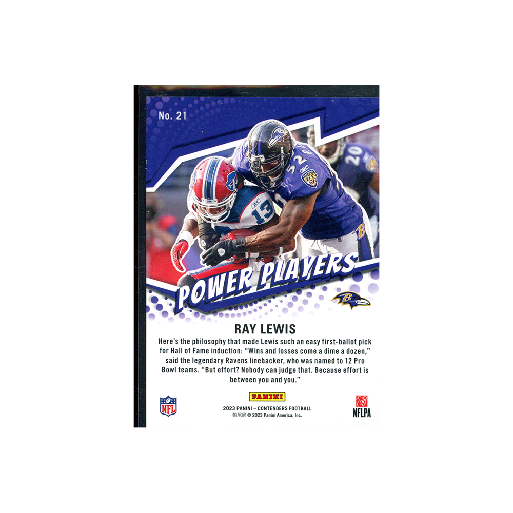 Ray Lewis 2023 Panini Contenders Football Power Players Gold /10