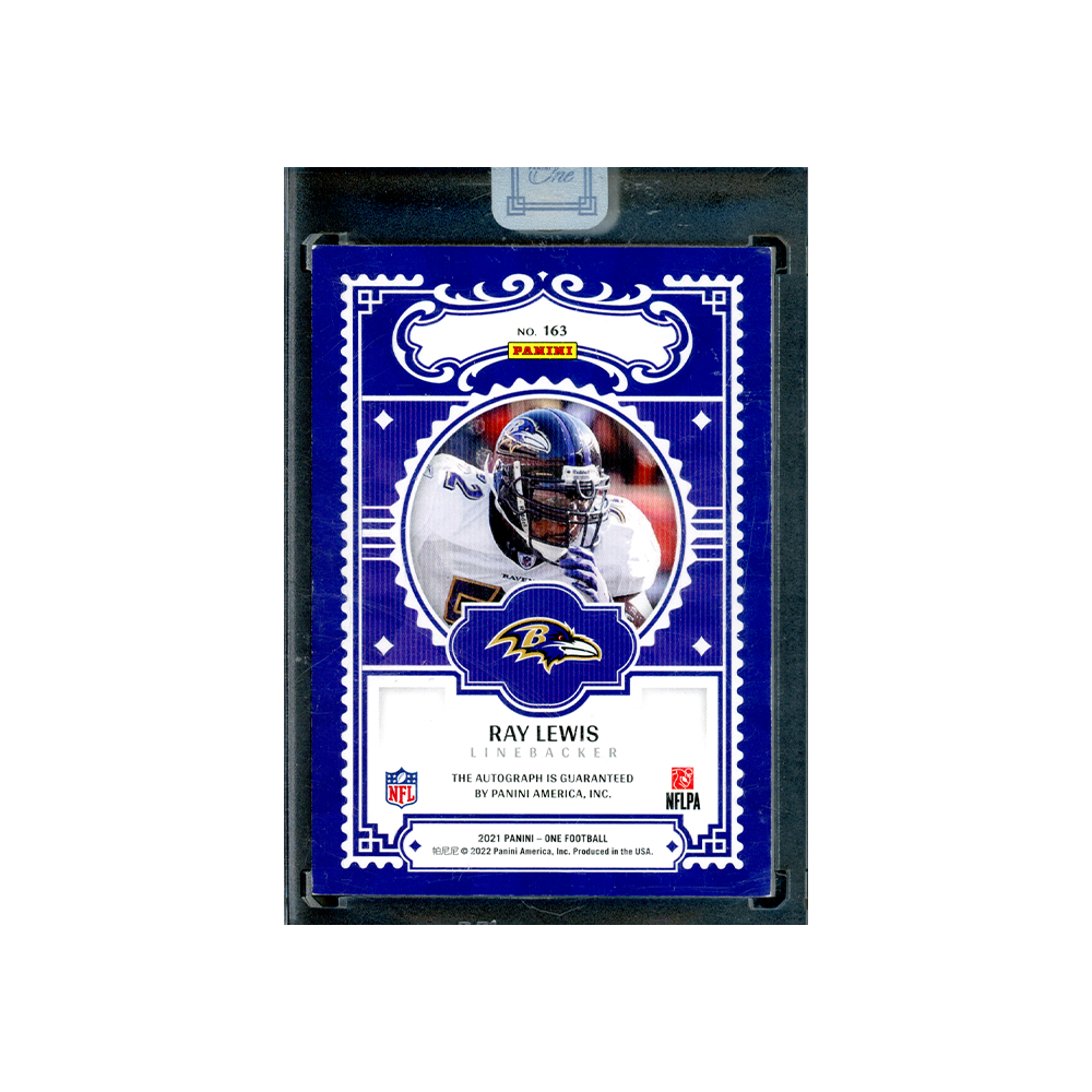 Ray Lewis 2021 Panini One Football One Man Show Auto /3