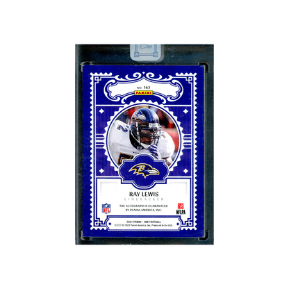 Ray Lewis 2021 Panini One Football One Man Show Auto /3