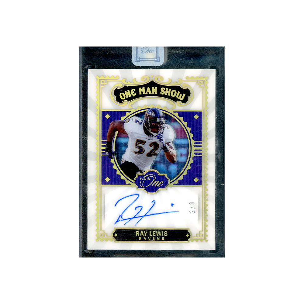 Ray Lewis 2021 Panini One Football One Man Show Auto /3