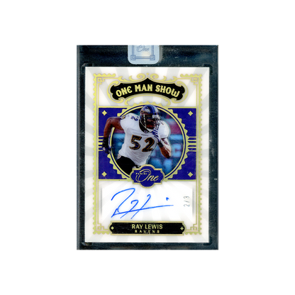 Ray Lewis 2021 Panini One Football One Man Show Auto /3