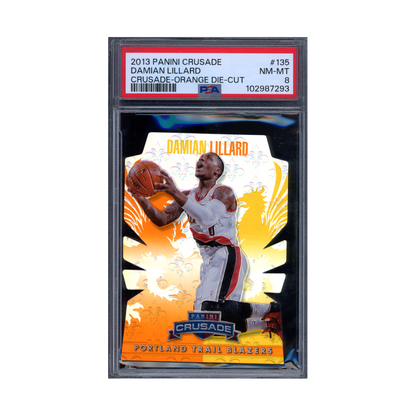 Damian Lillard 2013 Panini Crusade Basketball Orange Die-Cut /99 PSA 8