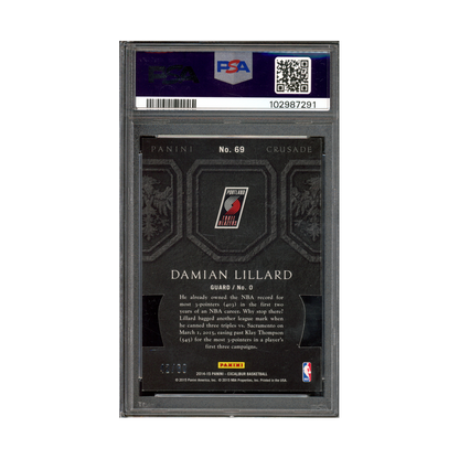 Damian Lillard 2014 Panini Excalibur Crusade Orange Die-Cut /60 PSA 9