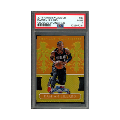 Damian Lillard 2014 Panini Excalibur Crusade Orange Die-Cut /60 PSA 9