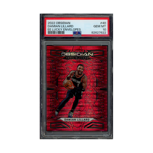 Damian Lillard 2022 Panini Obsidian Basketball Lucky Envelopes /8 PSA 10