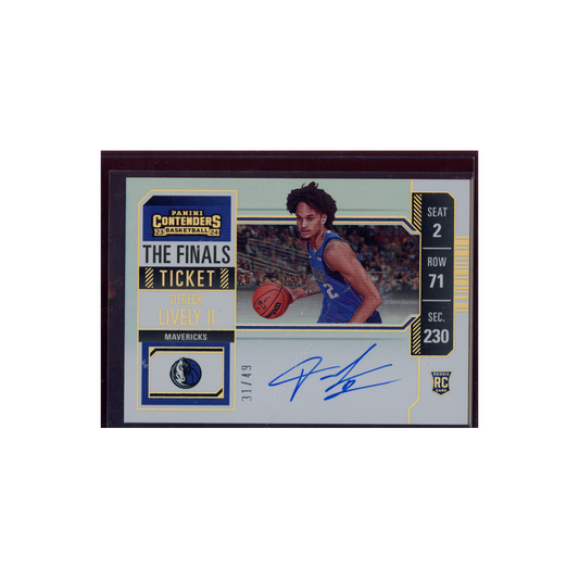 Dereck Lively II 2023-24 Panini Contenders Basketball Rookie Variation Finals Ticket Auto /49