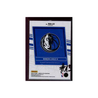 Dereck Lively II 2023-24 Panini Donruss Optic Basketball Rookie Optics Autograph Green