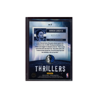 Dereck Lively II 2023-24 Phoenix Basketball Rookie Thrillers Red /125
