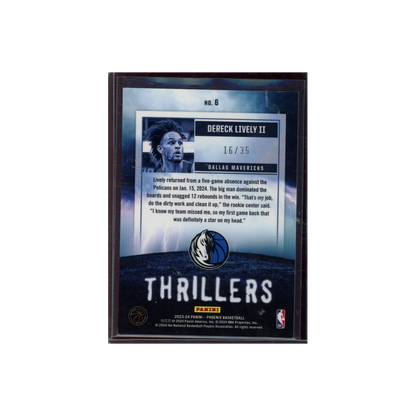 Dereck Lively II 2023-24 Panini Phoenix Basketball Rookie Thrillers /35