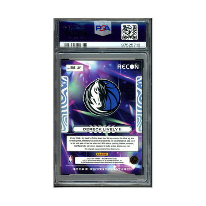 Dereck Lively 2023 Panini Recon Basketball Rookie Auto Gold /10 PSA 8/10