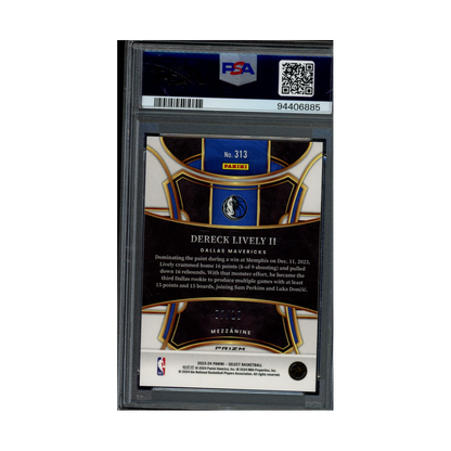 Dereck Lively 2023 Panini Select Basketball Gold Tectonic Rookie /10 PSA 9