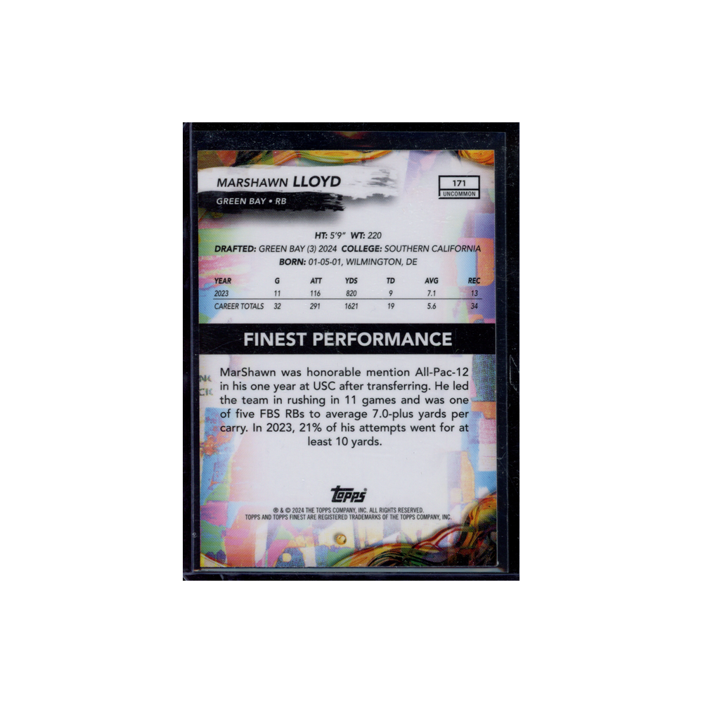 Marshawn Lloyd 2024 Topps Finest Football Rookie Purple /200