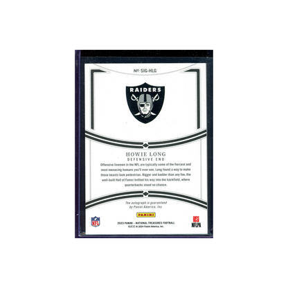 Howie Long 2023 Panini National Treasures Football Auto /25
