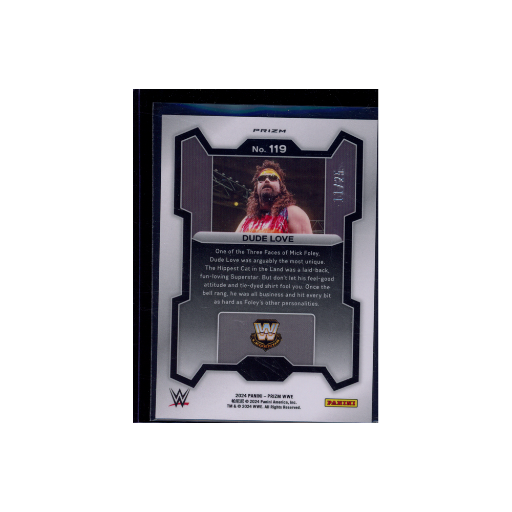 Dude Love 2024 Panini Prizm WWE Green Pulsar Prizm /25