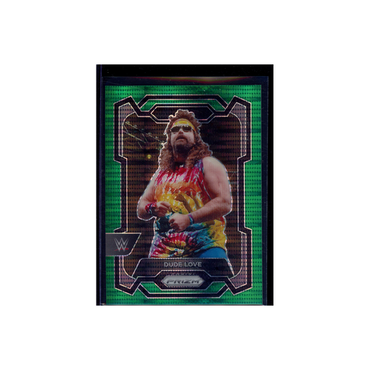 Dude Love 2024 Panini Prizm WWE Green Pulsar Prizm /25