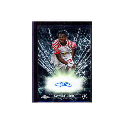 Castello Lukeba 2023-24 Topps Chrome UCC Soccer Black Lazer Auto