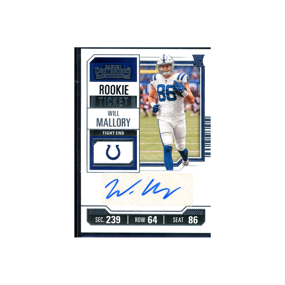 Will Mallory 2023 Panini Contenders Football Rookie Ticket Auto