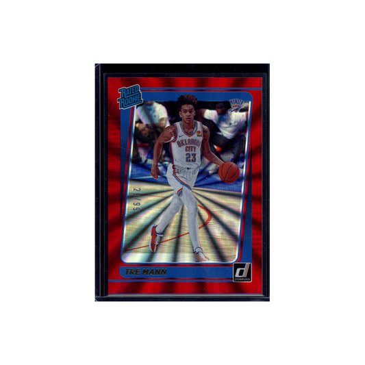 Tre Mann 2021-22 Panini Donruss Basketball Rated Rookie Red Laser /99