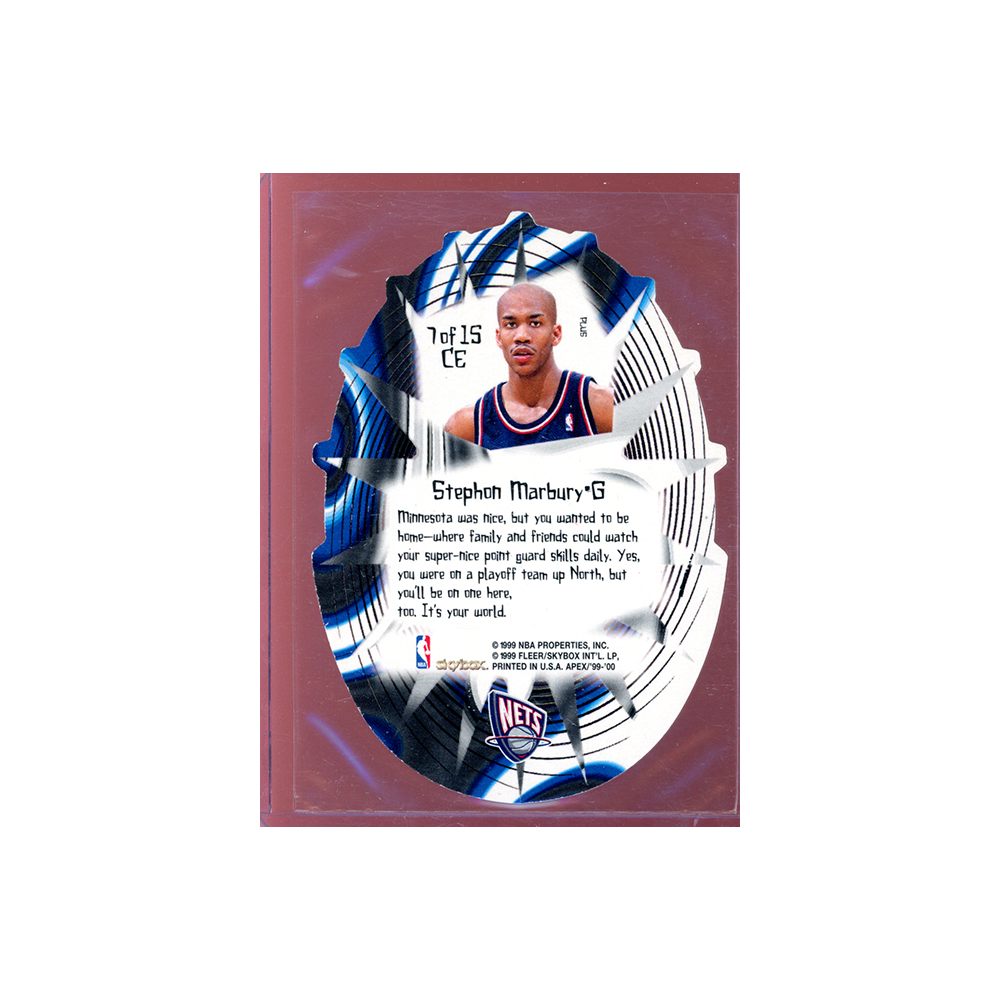 Stephon Marbury 1999 Skybox Apex Cutting Edge PLUS Die-Cut