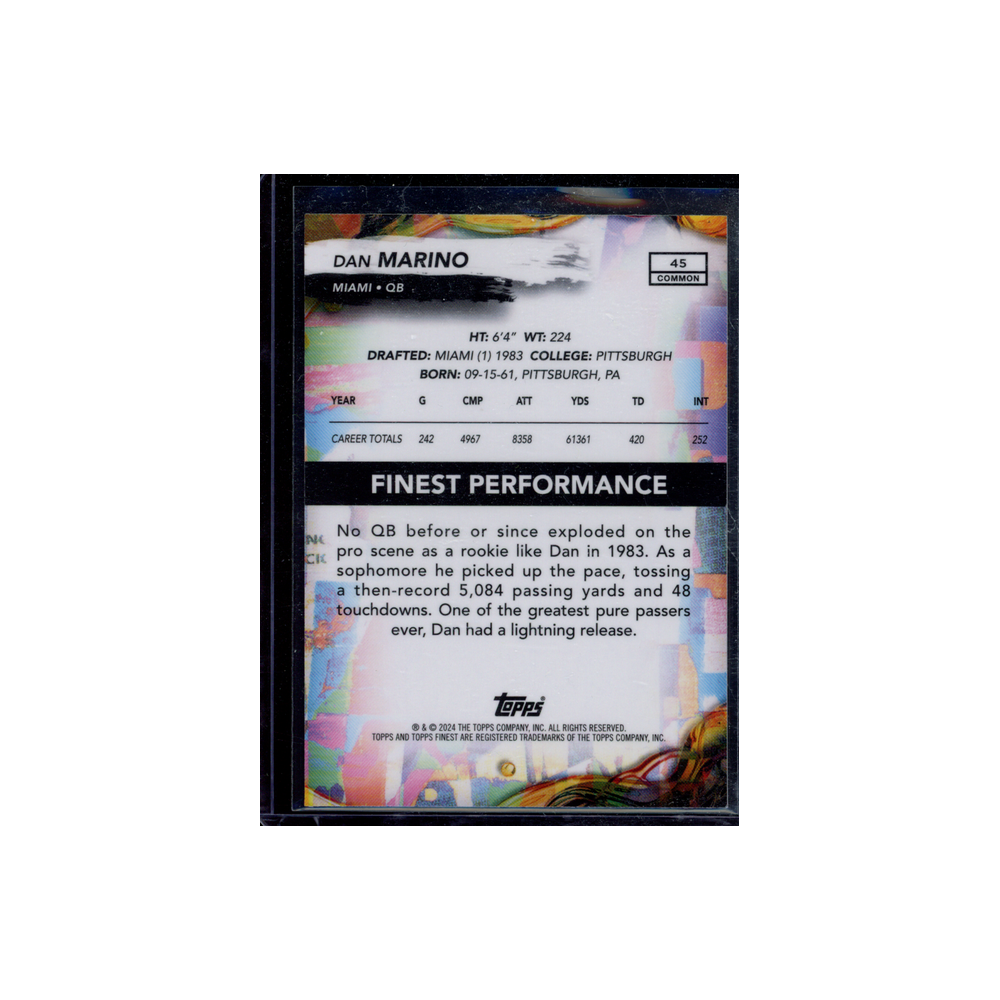 Dan Marino 2024 Topps Finest Football Purple /150