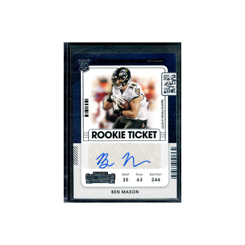 Ben Mason 2021 Panini Contenders Football Rookie Ticket Auto