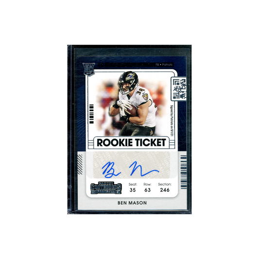 Ben Mason 2021 Panini Contenders Football Rookie Ticket Auto