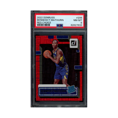 Bennedict Mathurin 2022 Panini Donruss Basketball Rated Rookie Red Choice /99 PSA 8
