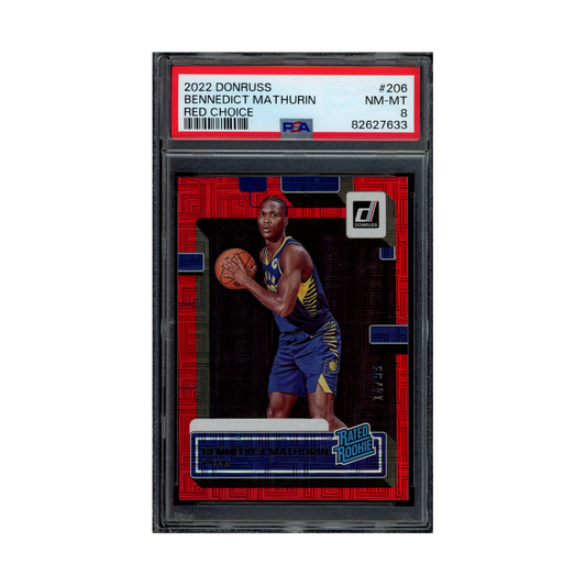 Bennedict Mathurin 2022 Panini Donruss Basketball Rated Rookie Red Choice /99 PSA 8