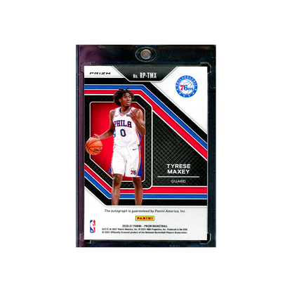 Tyrese Maxey 2020-21 Panini Prizm Basketball Penmanship Rookie Auto Blue Wave