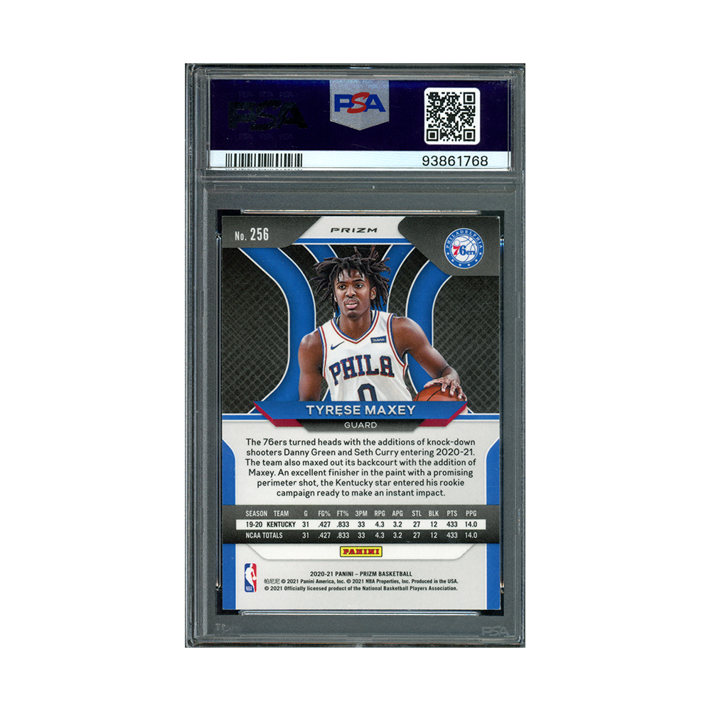 Tyrese Maxey 2020-21 Panini Prizm Basketball Red Ice Prizm Rookie PSA 8