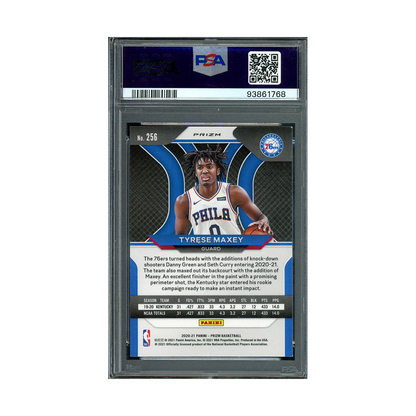 Tyrese Maxey 2020-21 Panini Prizm Basketball Red Ice Prizm Rookie PSA 8