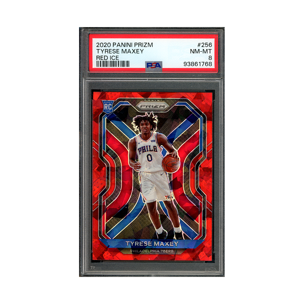 Tyrese Maxey 2020-21 Panini Prizm Basketball Red Ice Prizm Rookie PSA 8