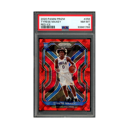 Tyrese Maxey 2020-21 Panini Prizm Basketball Red Ice Prizm Rookie PSA 8