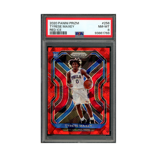 Tyrese Maxey 2020-21 Panini Prizm Basketball Red Ice Prizm Rookie PSA 8