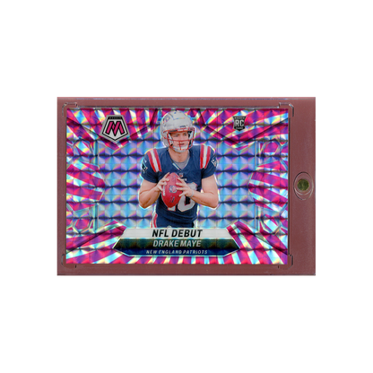 Drake Maye 2024 Panini Mosaic Football Pink Swirl Rookie NFL Debut /13