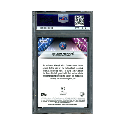 Kylian Mbappe 2022-23 Stadium Club Chrome UCC Beam Team PSA 9