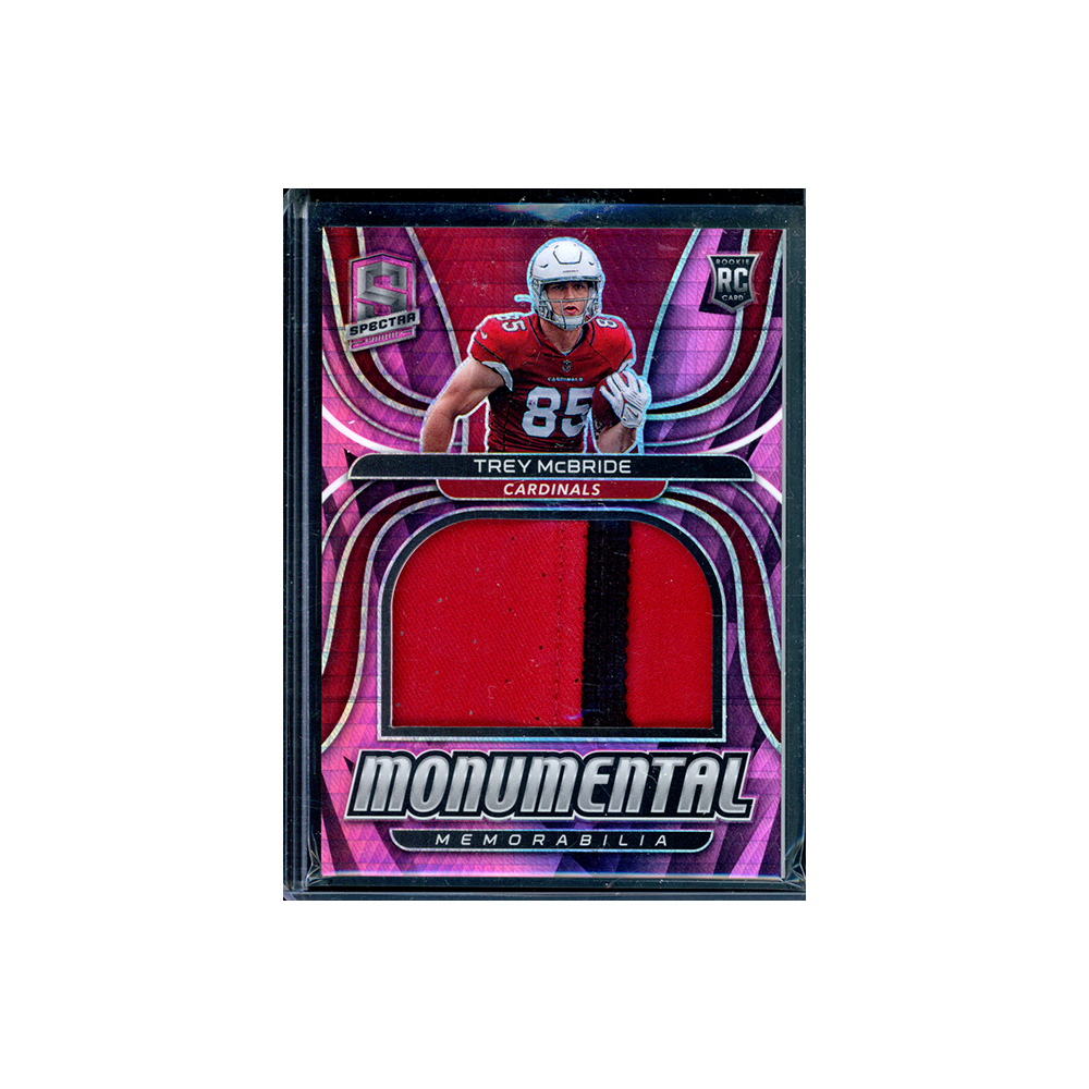 Trey McBride 2022 Panini Spectra Football Monumental Memorabilia Rookie Patch Pink /15