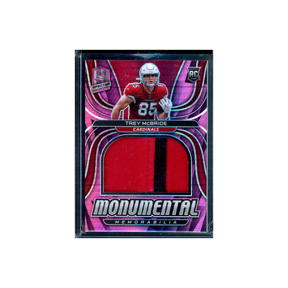 Trey McBride 2022 Panini Spectra Football Monumental Memorabilia Rookie Patch Pink /15